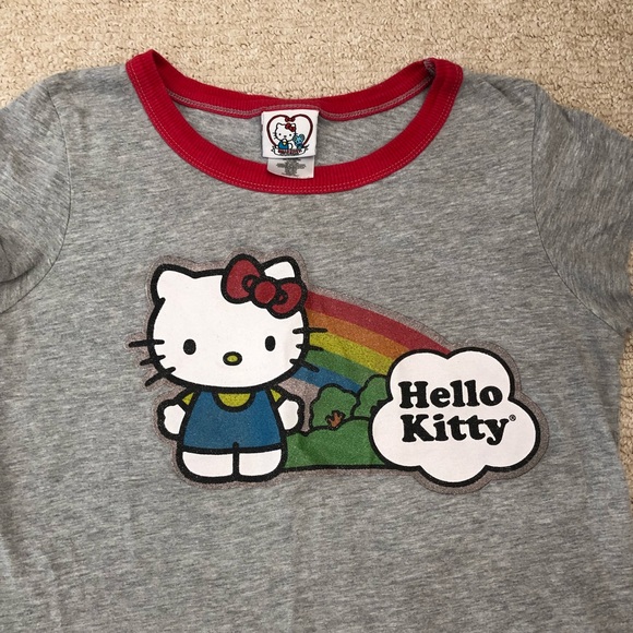 Gray & rainbow Hello Kitty Girls’ t-shirt - Picture 2 of 6